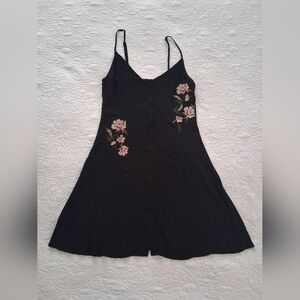 Kendall & Kylie Black Embroidered Mini Dress Fairy Whimsigoth